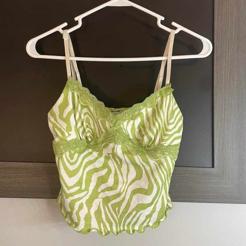 amazon green zebra print tank